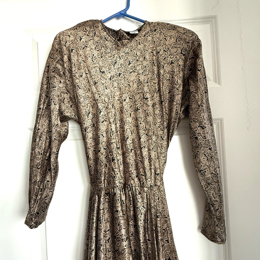 Gold Long Sleeve Dress - Picture 2 of 9